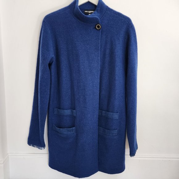 Karl Lagerfeld Wool Cocoon Coat - Picture 4 of 13